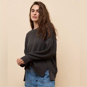 American Eagle Oversized Waffle Knit Sweatshirt